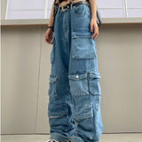 fall outfits 2024 Women's Fashionable All-Match Japanese Jeans Zipper Light Color Washed Overalls Trousers