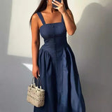 alien invasion dress to impress 2024 New Fashion Ladies Fashion Casual Sleeveless Solid Color Waist Dress