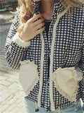 Bomve-Christmas Thanksgiving Black Friday Amabel Gingham Heart Patch Jacket