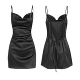 dress Strap Satin Backless Strap Dress Summer Sexy Elegant Socialite Style Strap