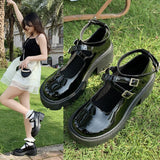 Christmas Thanksgiving Black Friday 2024 Winter Retro Casual High Heel Shallow Mouth Mary Jane Single-Layer Shoes with Buckle Thick Sole Height Increasing Leather Shoes