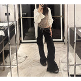 Micro-Pull V Waist Suit Pants Women's Low Waist American Retro Drape Slimming Casual Pants