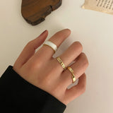 Christmas Thanksgiving Gifts Minimalist Golden Joint Ring Suit Ins Trendy Cold Wind Index Finger Ring Combination Rings