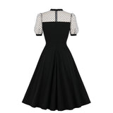 alien invasion dress to impress 2024 Women's Mesh Elegant Polka Dot Stitching Fluffy Retro Large Swing Dress