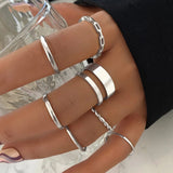 Christmas Thanksgiving Gifts Minimalist Golden Joint Ring Suit Ins Trendy Cold Wind Index Finger Ring Combination Rings