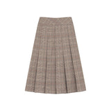 2000s fashion Christmas outfits Plaid Pleated Skirt Women's Winter New High Waist A- line Skirt 