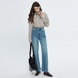 jeans fall street women's outfits High-End Comfortable Draping Mop Pants for Women Spring and Autumn Loose High Waist 2024 Wide Leg Pants for Women