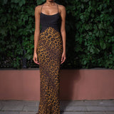 fall outfits 2024 Autumn Style Women's Sexy Hot Girl Backless Color Matching Leopard Print Sleeveless Slim Strap Dress