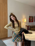 Autumn and Winter Solid Color round Neck Slim-Fit Velvet Sweater Sweater for Women