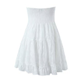 dress Women's Spring Women's New Party Dress White Wrapped Chest Lace Dress