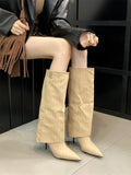 2000s fashion 2024 Autumn and Winter New Style Pantyhose Boots Knight Boots Knee Boots