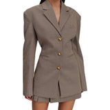 2000s fashion 2024 Autumn New Fashion Elegant Slim Houndstooth Texture Suit Jacket British Style