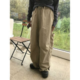 Black Friday Cyber ​​Monday Christmas 2024 Autumn Neutral Style Drawstring Loose Workwear Wide Leg Casual Pants