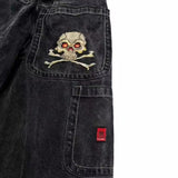 Bomve 90s Harajuku style streetwear Loose Jeans Men's and Women's Vintage Embroidered Hip Hop Gothic Streetwear Jeans