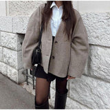 Bomve fall outfits women Christmas Thanksgiving Black Friday Lazy Loose Coat Casual Comfortable Commuter Short Overcoat Coat