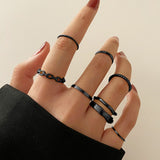 Christmas Thanksgiving Gifts Minimalist Golden Joint Ring Suit Ins Trendy Cold Wind Index Finger Ring Combination Rings