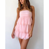 birthday outfit Sexy Women's New Tube Top Dress Women's Summer Hot Girl Short Cake Pettiskirt