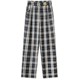 90s streetwear 2024 Autumn Plaid Wide-Leg Pants Women's Casual High Waist Trendy Trousers