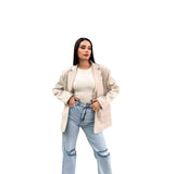 90s streetwear Autumn Pure Color Cardigan Long-Sleeved Women's Coat Fashion