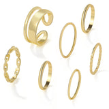 Christmas Thanksgiving Gifts Minimalist Golden Joint Ring Suit Ins Trendy Cold Wind Index Finger Ring Combination Rings