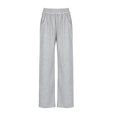 90s fashion American Street Style Basic Solid Color Loose Anti-Car Design Curling Wide-Leg Pants Early Autumn Versatile Casual Sweatpants