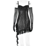 alien invasion dress to impress Women's Mesh Hot Silver Strap Tube Top Dress Fashion Hot Selling Sexy Hot Girl Backless Hip Skirt