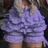 90s fashion 2024 Hot Selling Cake Multi-Layer Stacking Hot Girl Sexy Fashion Shorts Women's Clothing