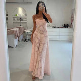 mystic dress to impress Style Summer New Fashion Sexy See-through Seaside Vacation Slim-Fit Suspender Skirt Floral Dress