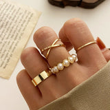 Christmas Thanksgiving Gifts Minimalist Golden Joint Ring Suit Ins Trendy Cold Wind Index Finger Ring Combination Rings