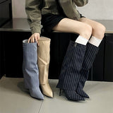 2000s fashion 2024 Autumn and Winter New Style Pantyhose Boots Knight Boots Knee Boots