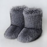 Black Friday Christmas Thanksgiving Furry Boots Y2K Women's Warm Non-Slip Winter Snow Boots