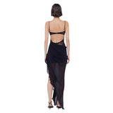 mcbling dress to impress 2024 Women's Sling Backless Sexy Perspective Slim Lace Slit Sling Dress Female