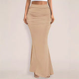 white dress Style 2024 Summer New Women's Skirt Sexy Slim-Fit Sheath Pleated Large Skirt Long Skirt