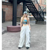 frat outfits Hiphop Sports Trousers Women's High Waist Loose Casual Pants