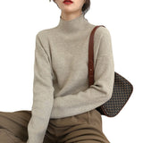 Solid Color Half Turtleneck Sweater for Women 2024 Autumn and Winter New Soft Glutinous Slim Slimming Loose Warm Knitted Bottoming Shirt 