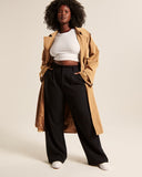 2024 fall fashion trends Spring and Summer New Commuter Draping Slimming Pocket High Waist Wide Leg Pants Versatile with Belt Casual Pants for Women