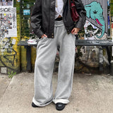 Bomve 90s fashion American Street Style Basic Solid Color Loose Anti-Car Design Curling Wide-Leg Pants Early Autumn Versatile Casual Sweatpants