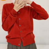 guys in skirts 2024 Wool Cardigan Women's Sweater Coat Cashmere Sweater Loose Solid Color 