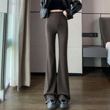 classy outfits women Black Pants Skinny Suit Pants Women's 2024 High Waist Narrow Wide Leg Pants Flared Mopping Pants