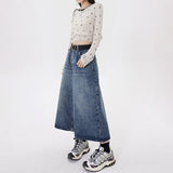 fall outfits 2024 Street Retro Neutral Fashionable Cropped Pants Slimming Loose Wide Leg Washed Jeans for Women