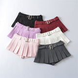 dream clothes Ypff Trendy Women's Sexy Hot Girl Low Waist Navel Skirt Belt Underpants Anti-Exposure Skirt Pleated Skirt