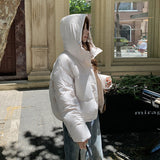 2000s fashion 2024 Cotton-Padded Jacket Women's Short Thickened Winter Fashion Hooded Cotton-Padded Jacket