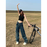 Fall Street Style y2k American Retro Heavy-Duty Washed Old Vibe Jeans Men's and Women's Ins Niche Multi-Pocket Overalls Pants