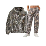 Winter and Autumn outfits Women's Camouflage Sweatshirt Suit 2 Piece Set Camouflage Hoodie Maple Leaf Print Oversized Sweatshirt Suit