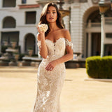 Bomve alien invasion dress to impress Wedding Dress 2024 Summer New off-Shoulder Wedding Dress Large Skirt Water Soluble Lace Trailing Wedding Dress