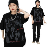 90s streetwear Street High Street Abstract Figure Theme Oversize Short Sleeve T-shirt