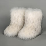 Black Friday Christmas Thanksgiving Furry Boots Y2K Women's Warm Non-Slip Winter Snow Boots