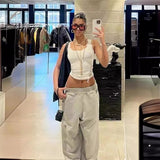 Women's and Men's Fall street style Personalized Street Gray Casual Pants Baggy Sweatpants Pants