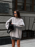 Women's Street Style christmas outfits Solid Color Pullover Sweater Autumn and Winter New 2024 round Neck Long Sleeve Bottoming Knitted Sweater