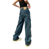 Fall Street Style y2k American Retro Heavy-Duty Washed Old Vibe Jeans Men's and Women's Ins Niche Multi-Pocket Overalls Pants